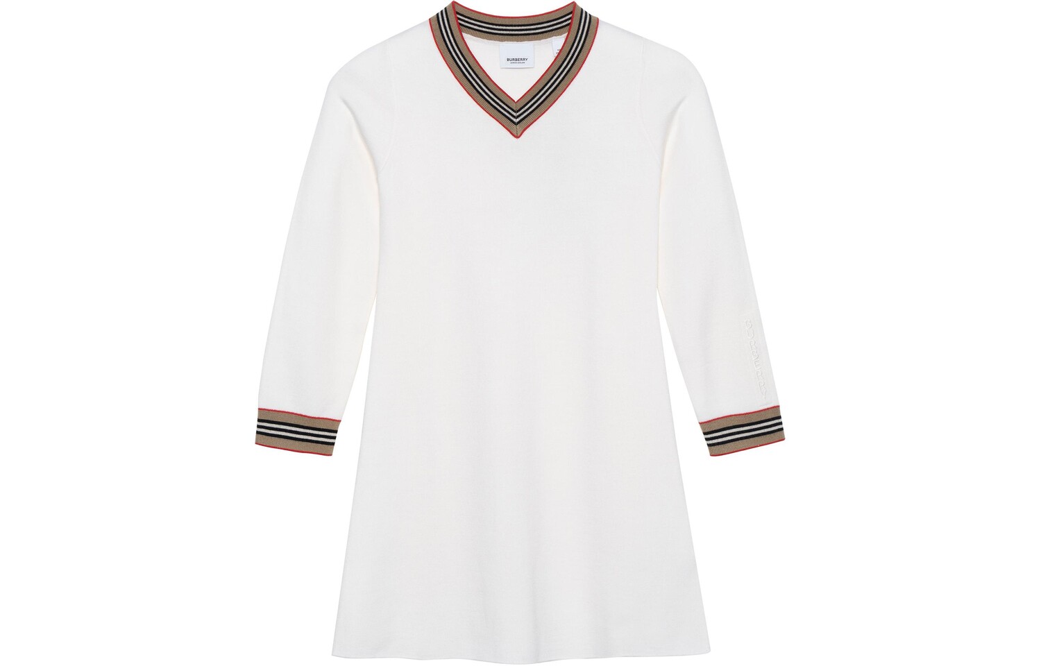 

Детское платье Burberry Kids, цвет White