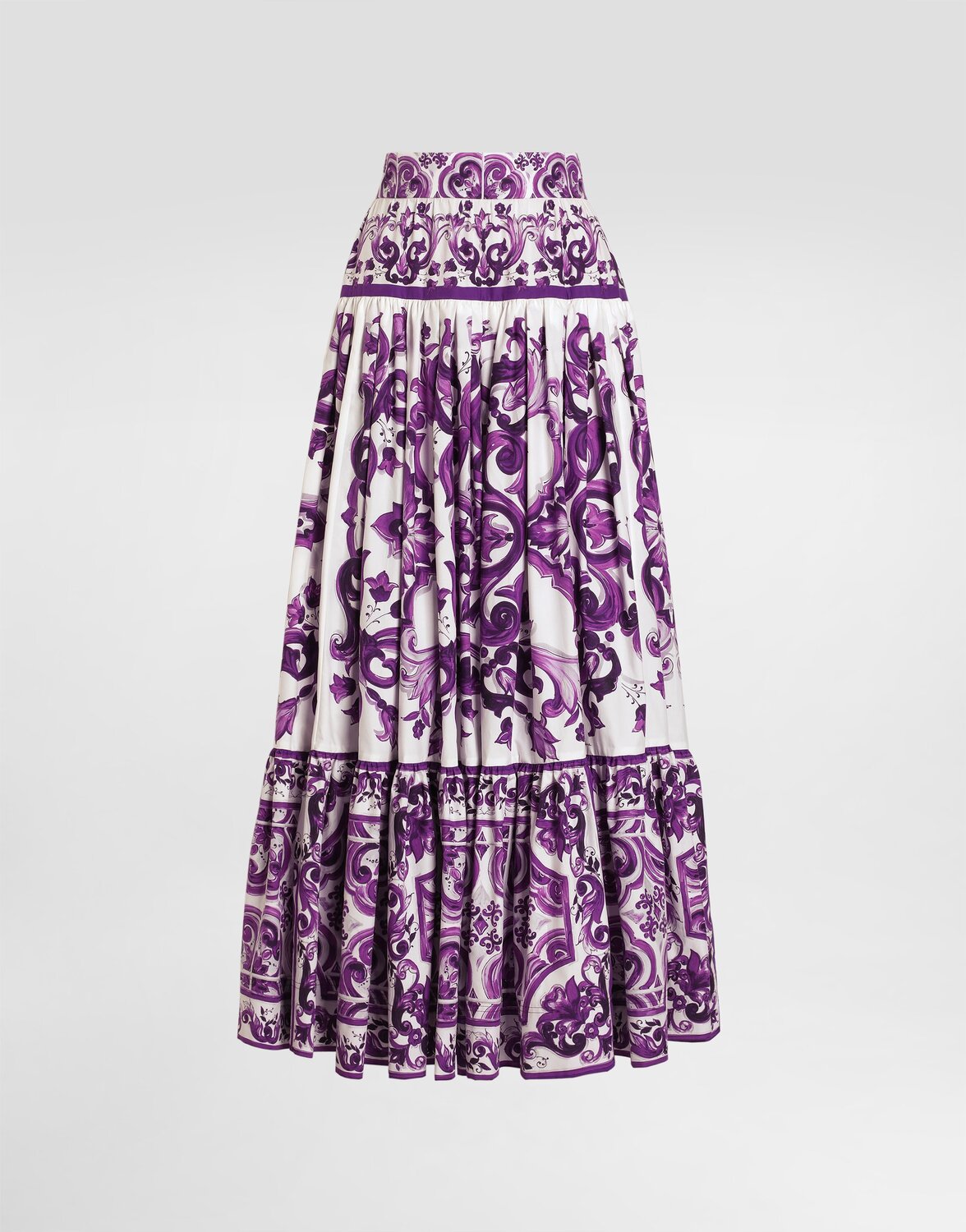 

Длинная юбка с принтом мажолика Dolce & Gabbana, мультиколор