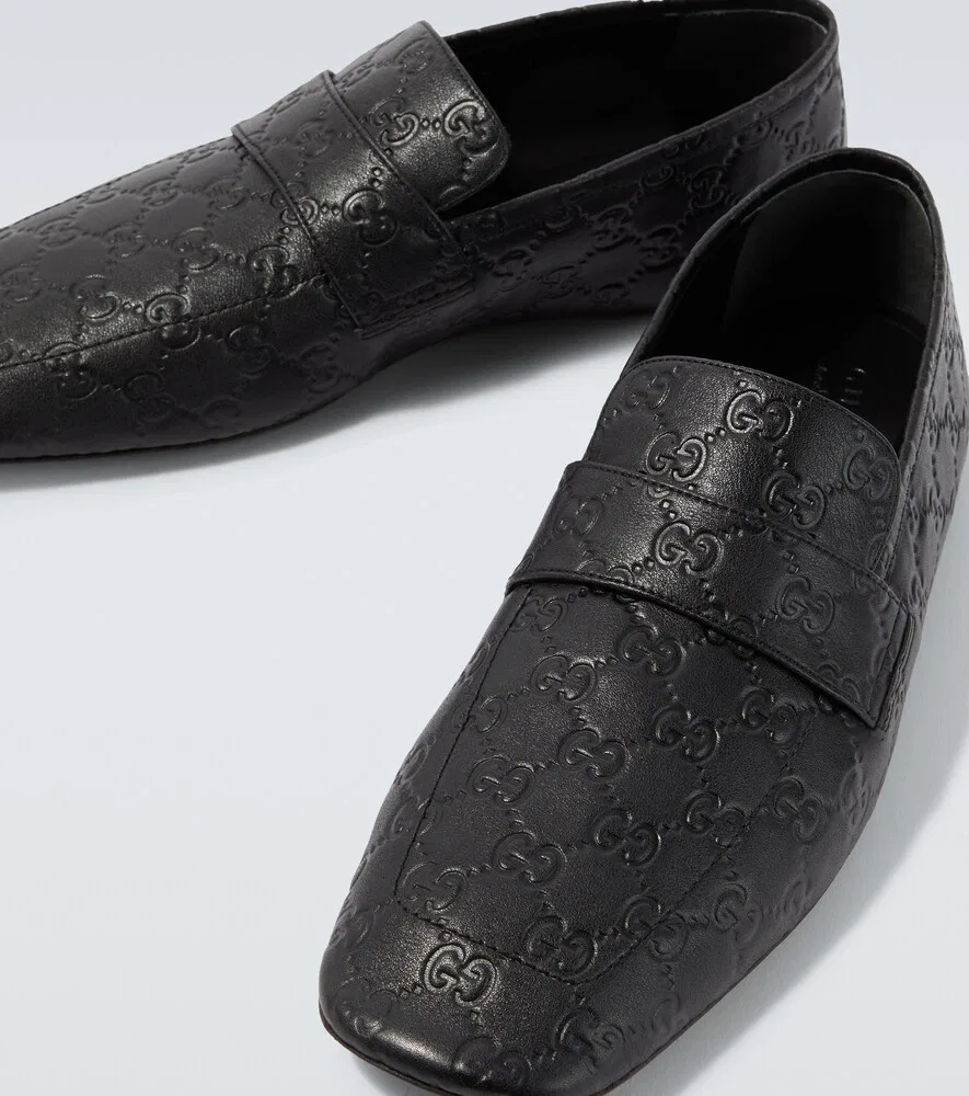 Лоферы из тисненой кожи GG Gucci, черный — фото 3
