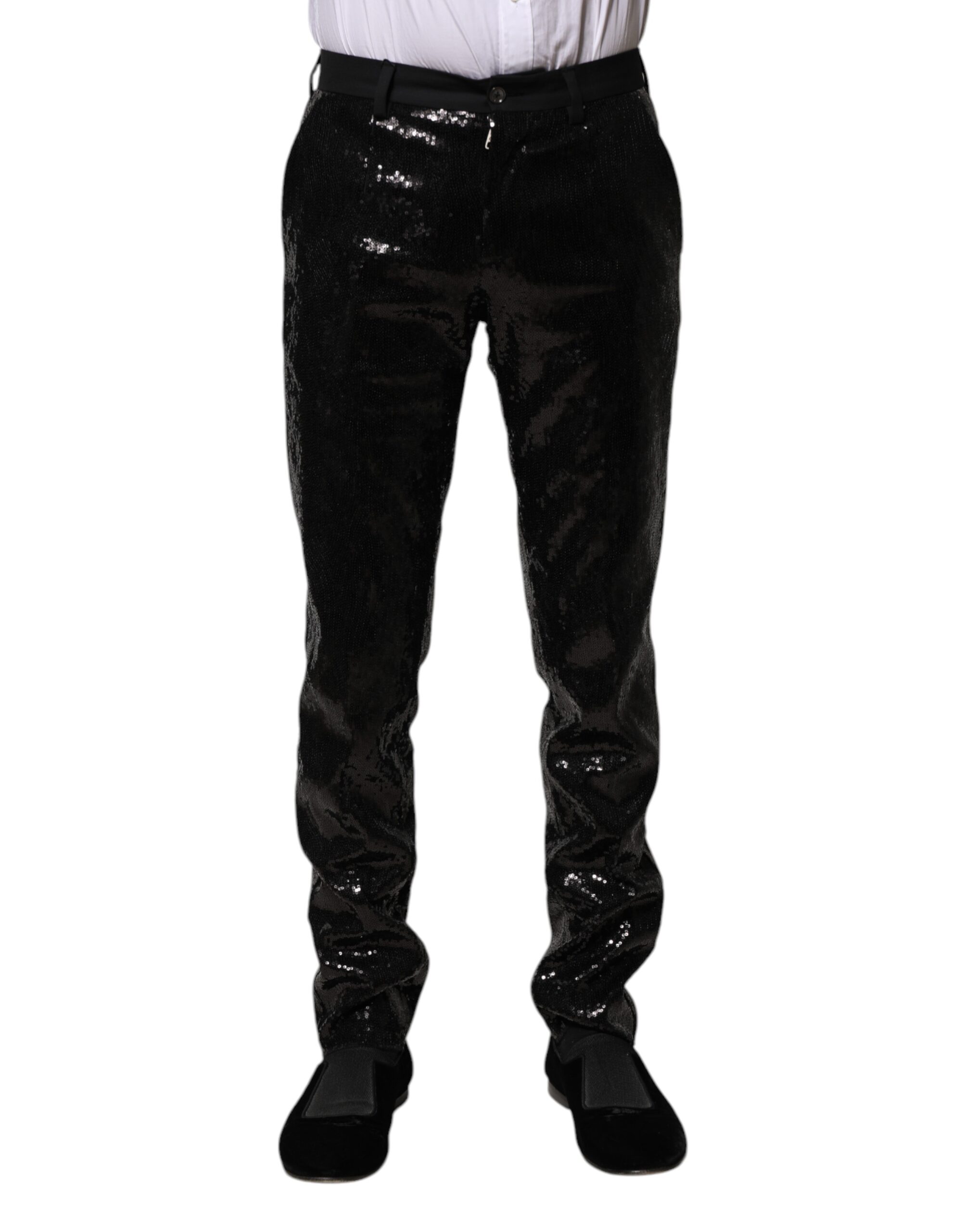Черные брюки с пайетками Dolce & Gabbana, Black