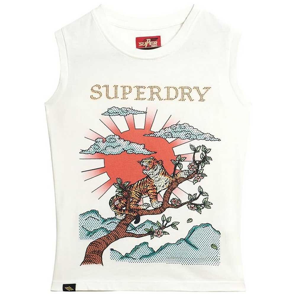 Футболка без рукавов Superdry Tattoo Rhinestone Tank, белый — фото 2