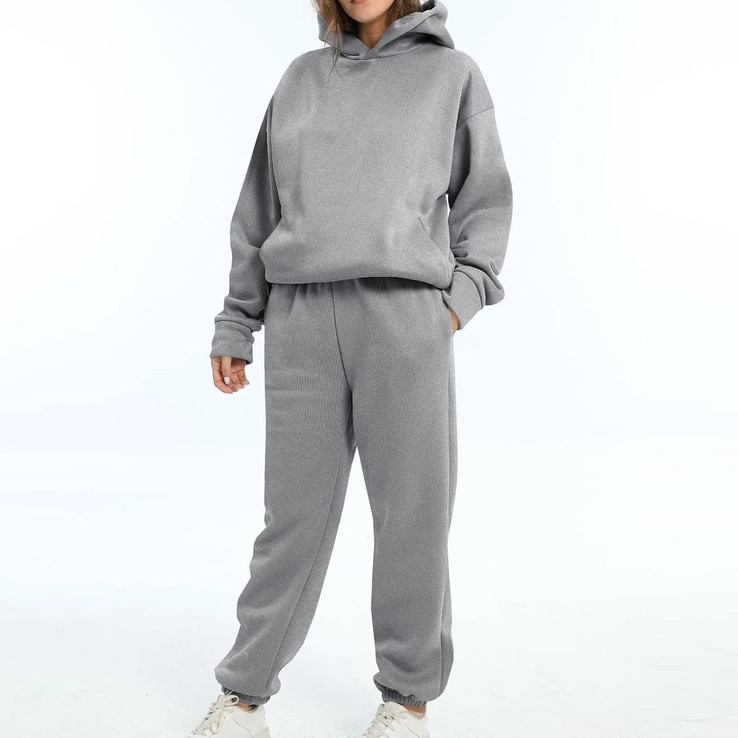 Спортивный костюм из флиса с капюшоном и шортами, 3-gray — фото 3