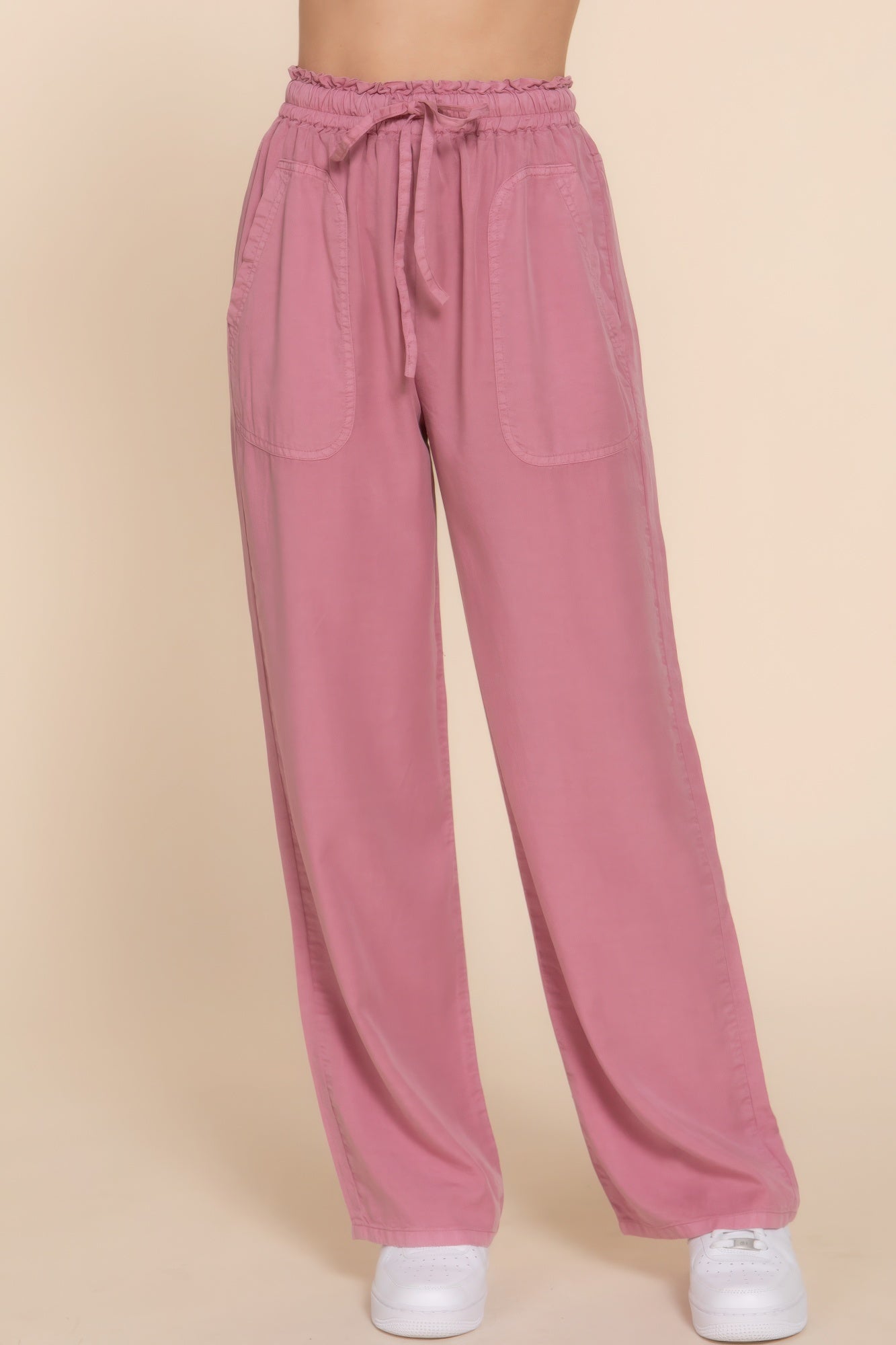 

Длинные брюки FASHNZFAB Tencel с эластичной талией, цвет mauve