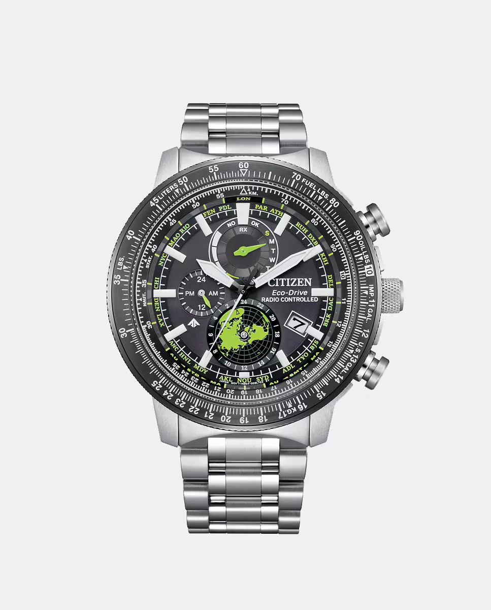 

Geo Trekk BY3006-53E Стальные мужские часы с радиоуправлением Citizen, серебряный