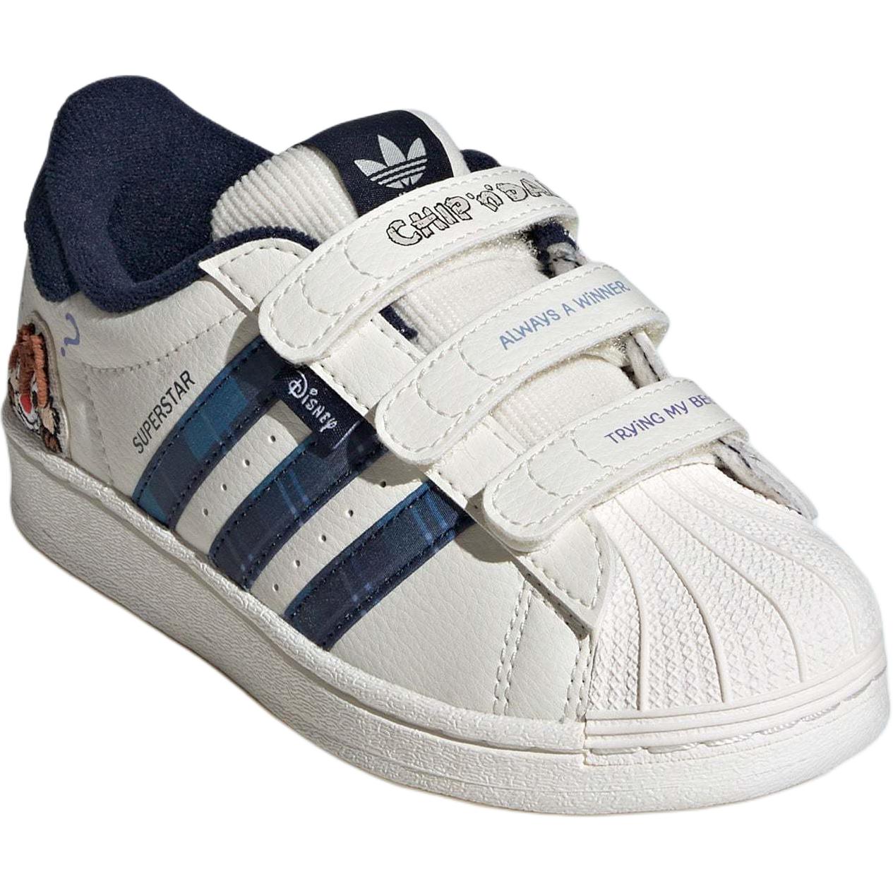 Disney x SUPERSTAR Детские низкие кеды для скейтбординга Белый Серый Возраст 3-7 лет Adidas Originals, Ярко-белый/Айвори/Серый — фото 3