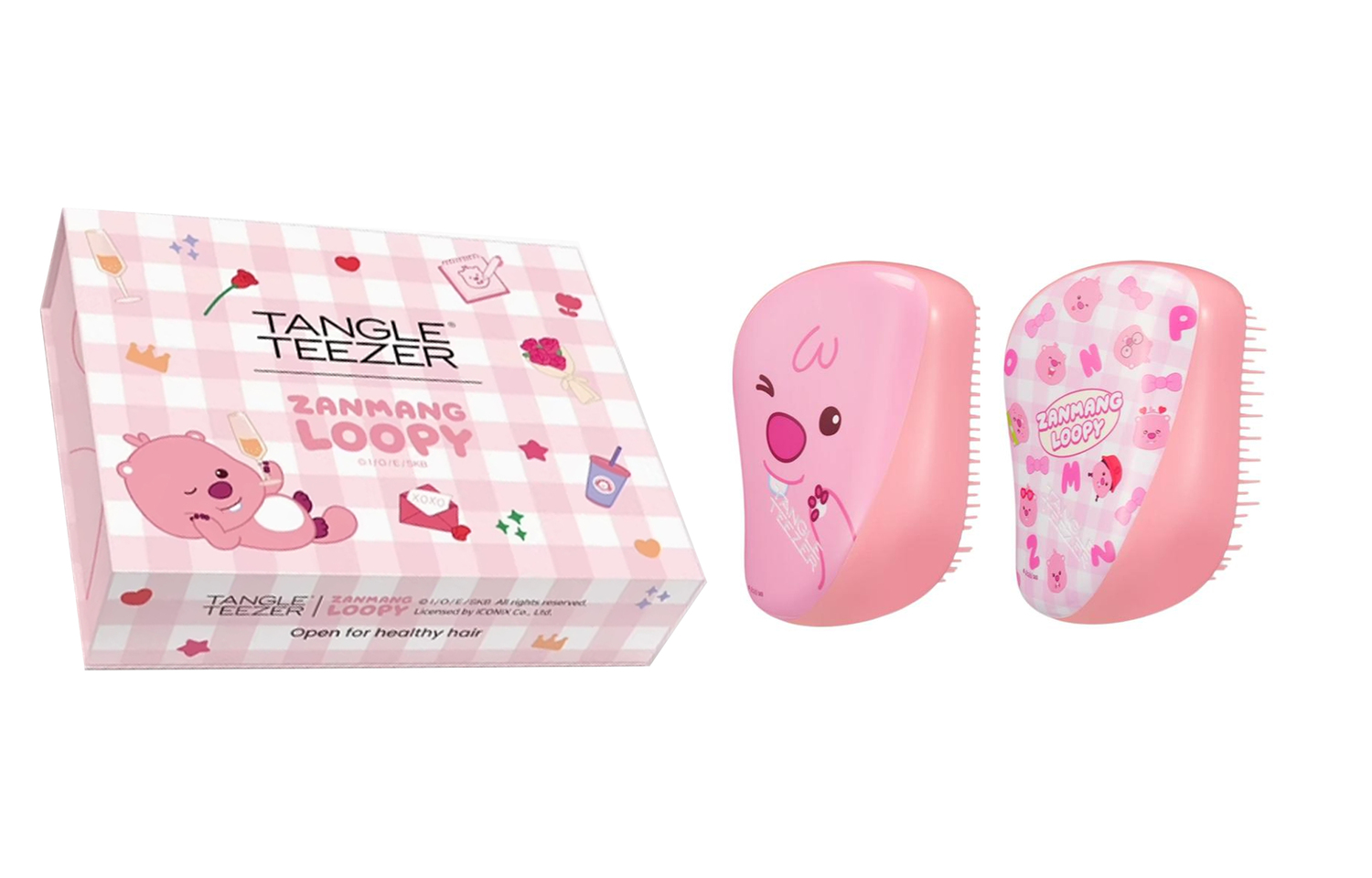 X ZANMANG LOOPY Shin Chan Box Of Heartfelt Wishes Portable Comb Set Fluffing Up Tangle Teezer — фото 4