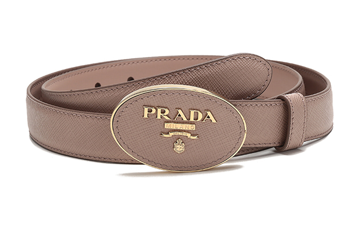 

Ремень женский Prada кожаный, бежево-розовый