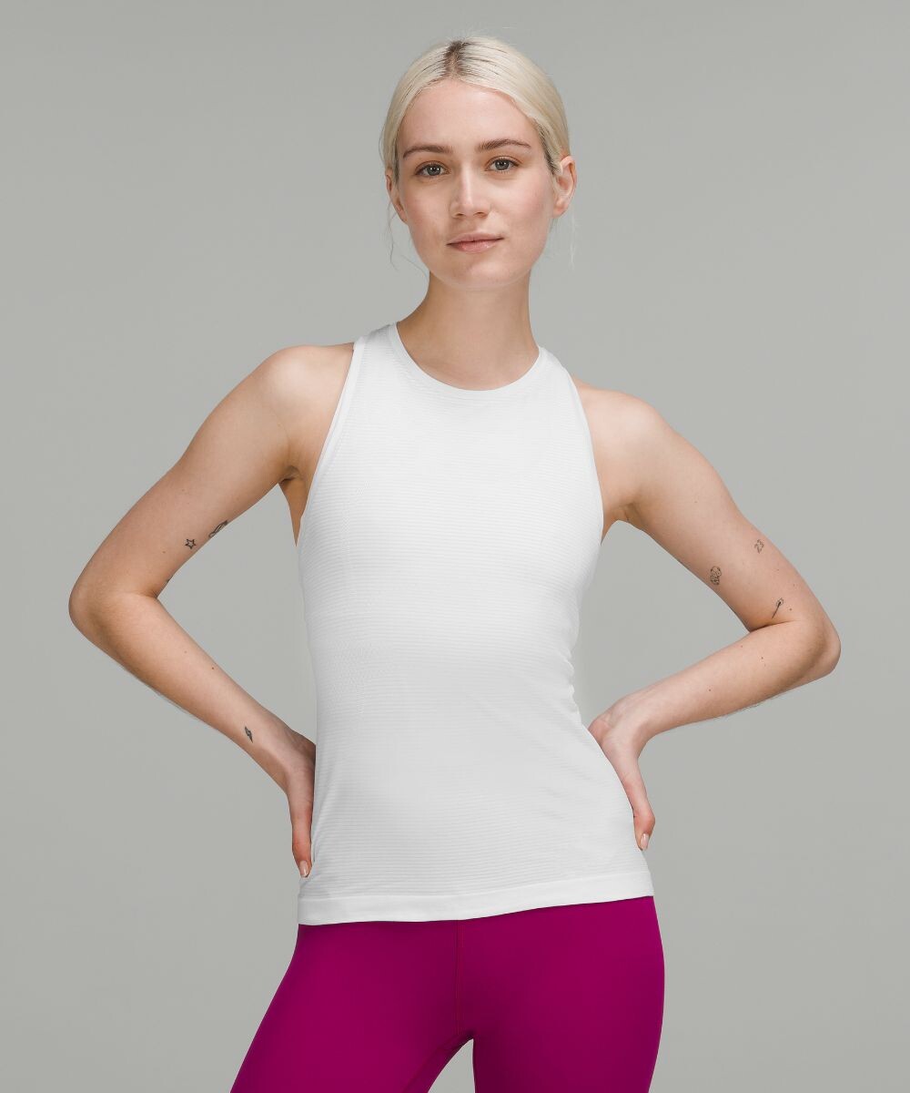 

Майка Swiftly Tech с высоким вырезом 2.0 Lululemon, белый