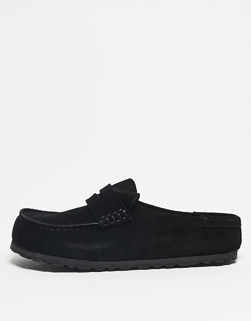 Лоферы Birkenstock Unisex Naples с заклепками из черной замши