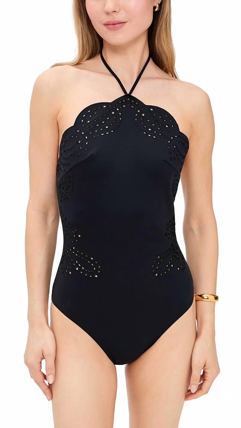 

Nicolette Английское платье-комбинация в черном цвете JONATHAN SIMKHAI