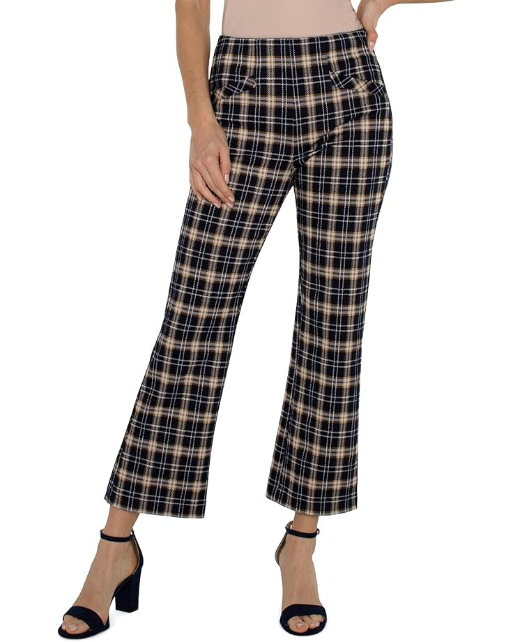 

Брюки Liverpool Los Angeles Denim Mid-Rise Flare Trouser Pinstripe Denim, цвет Dark Navy Tartan Plaid
