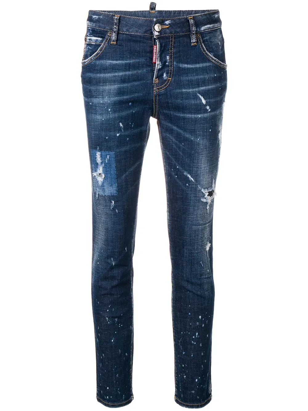 Крутые рваные джинсы для девчонки Dsquared2, синий