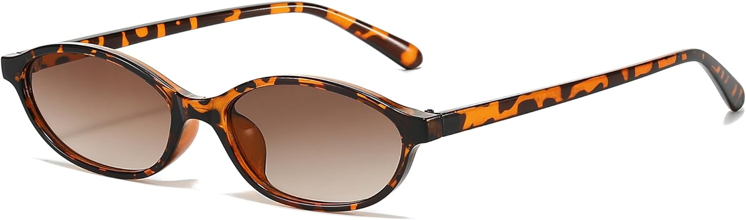 

Солнцезащитные очки NULOOQ в стиле ретро, ​​овальные, «кошачий глаз», для женщин, модные маленькие узкие солнцезащитные очки в стиле 90-х. Дизайнерские солнцезащитные очки, C3* Leopard Frame/Gradient Brown Lens