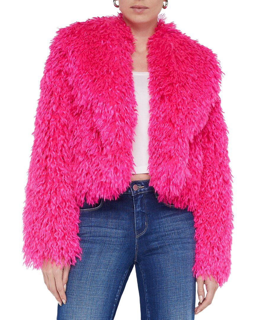 

L'AGENCE Куртка Davy Crop из искусственного меха, розовый