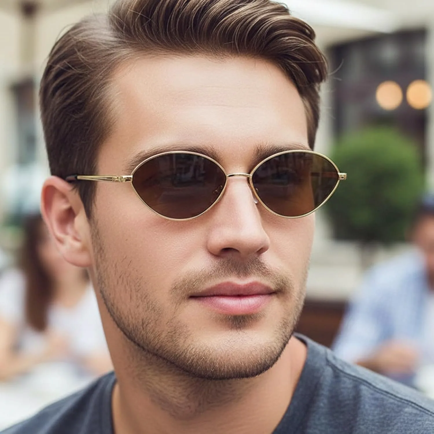 

Солнцезащитные очки Willochra Retro Small Oval для женщин и мужчин в винтажном стиле 90-х, шестиугольные, модные, металлические, в форме «кошачий глаз», C7