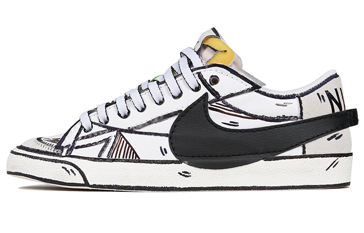 

Кроссовки Nike Blazer Skateboard Shoes Men Low-Top Black And White/Beige