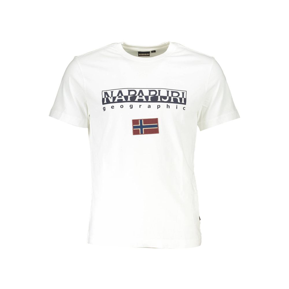 

Белая хлопковая мужская футболка Napapijri