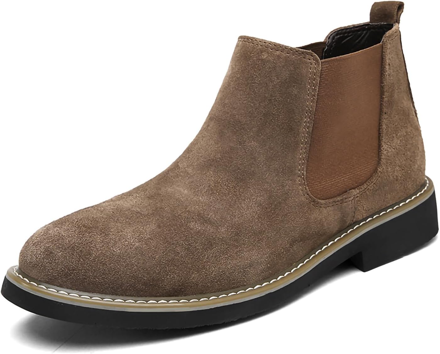 

Мужские ботинки челси, классические классические ботинки без шнурков, модные повседневные ботильоны из искусственной кожи, деловые рабочие замшевые ботинки для мужчин Generic, хаки