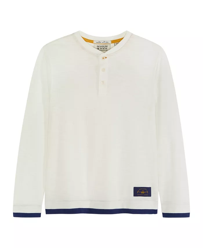 Футболка-поло для мальчиков больших размеров из мягкого джерси SCOTCH & SODA, белый — фото 3