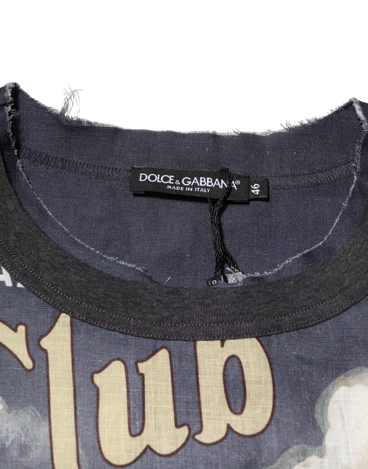 Мужская льняная футболка с круглым вырезом Palermo Jazz Club Dolce & Gabbana, мультиколор — фото 4