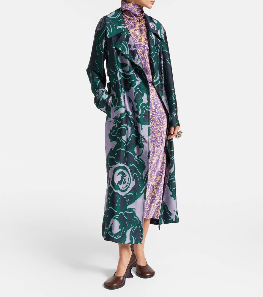 Блуза Dries Van Noten Floral Silk Satin, персиковый — фото 2