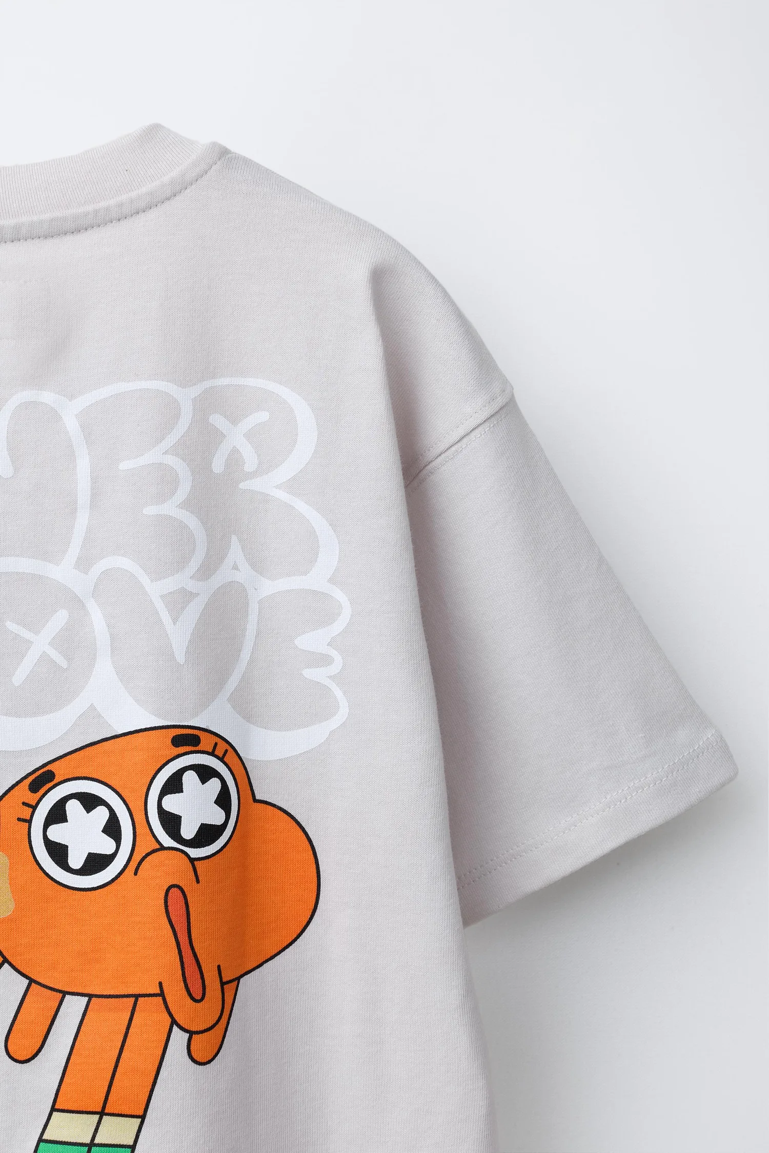 Футболка с принтом gumball cartoon network Zara, жемчужно-серый — фото 4