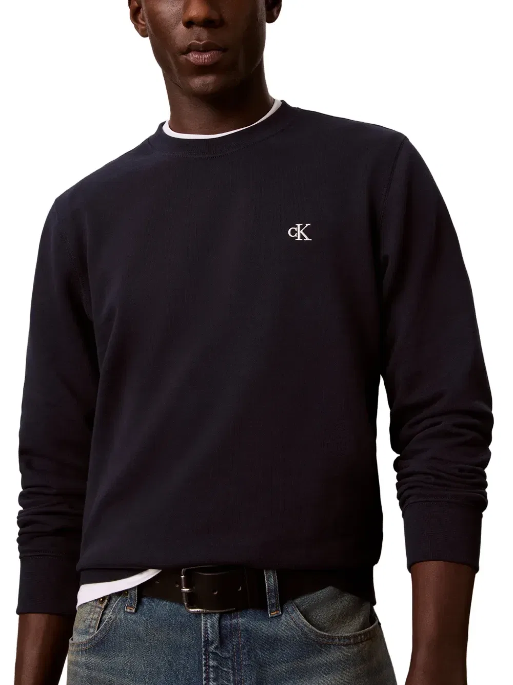 Свитшот с вышитым логотипом Calvin Klein, синий