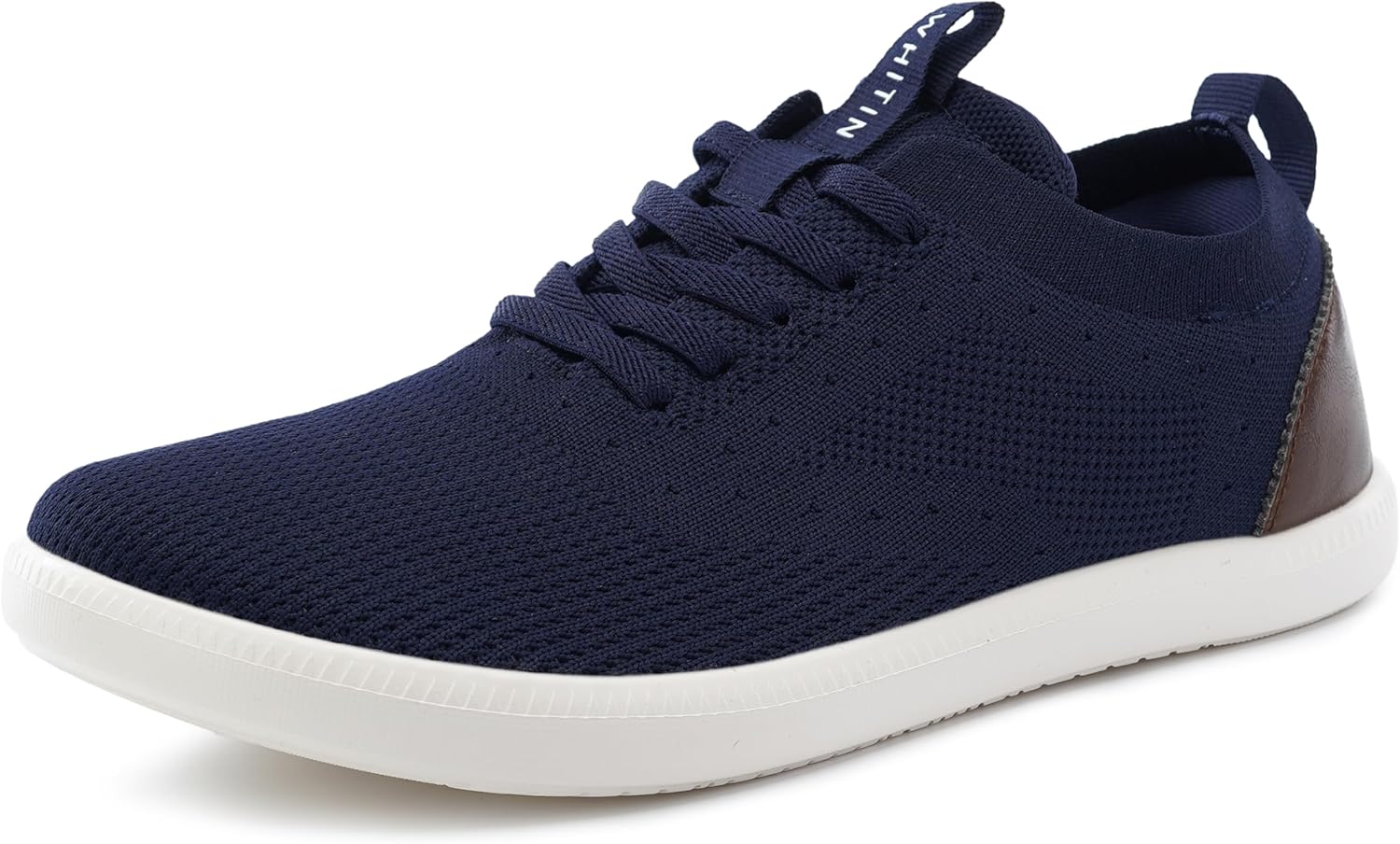 

Мужские широкие повседневные кроссовки WHITIN, Кроссовки-оксфорды из вязаной сетки, Без перепада подошвы, темно-синий