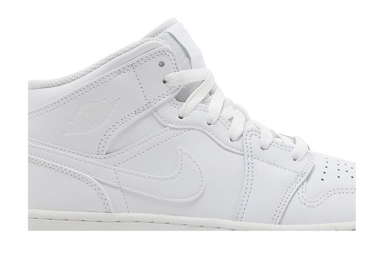 Кроссовки Air Jordan Air Jordan 1 Mid GS 'Triple White' 2023, белый — фото 3