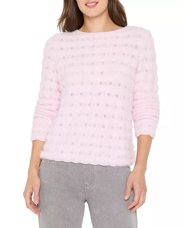 

Уютный полосатый свитер с волнистым узором Nic+Zoe, розовый