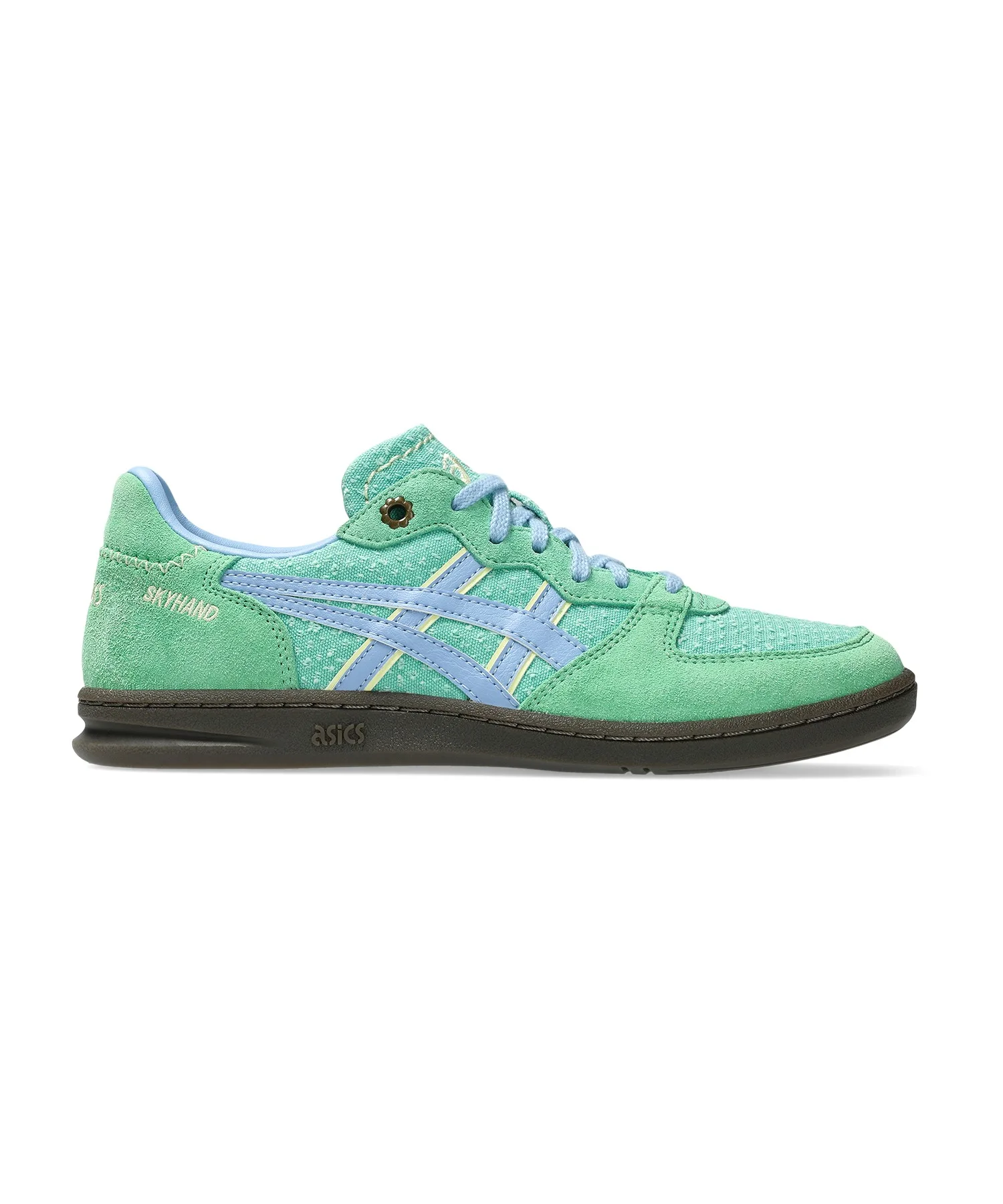 Унисекс кроссовки из натуральной кожи ASICS SKYHAND OG зелёные — фото 4