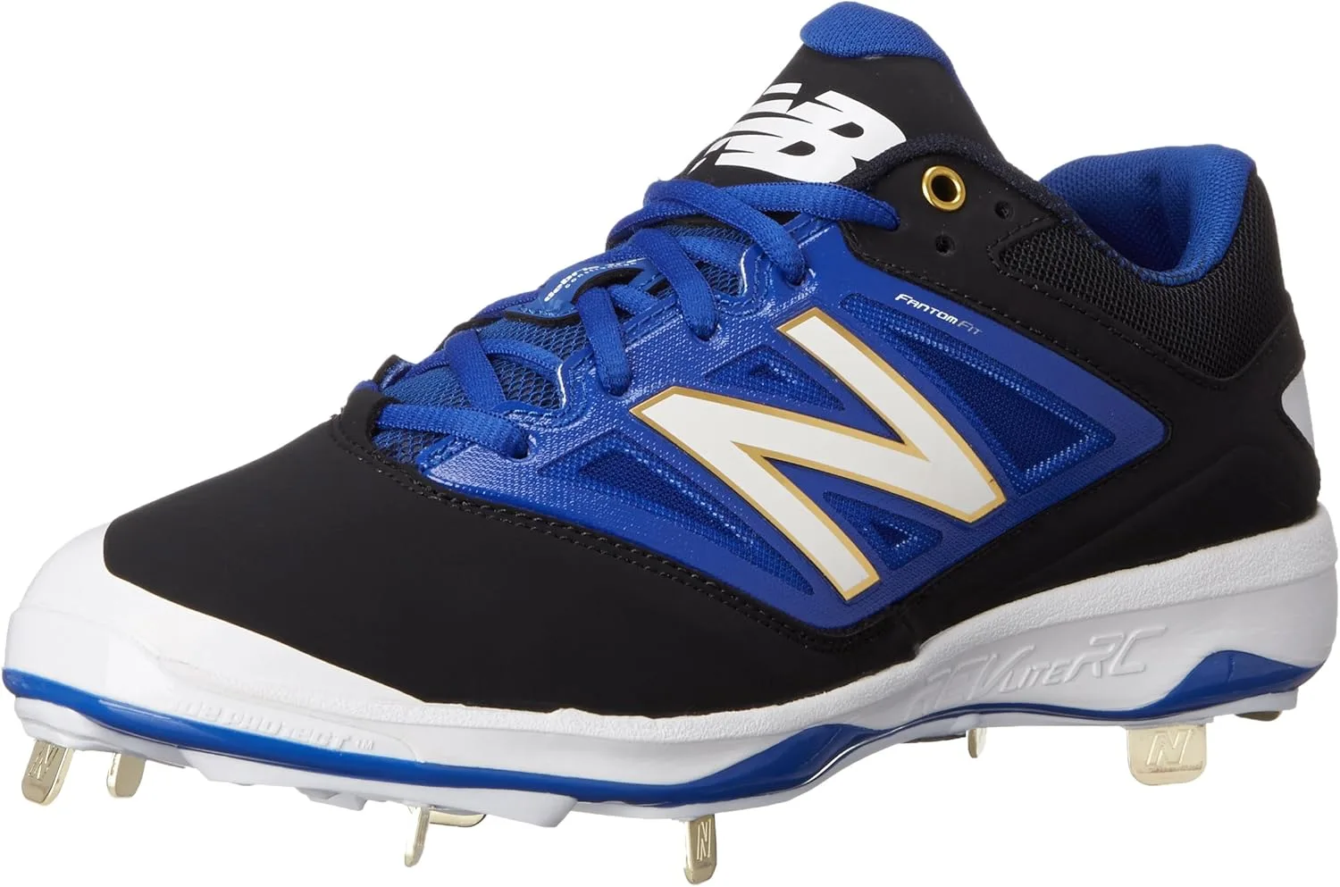 Мужские низкие и средние кроссовки New Balance на шнуровке, бейсбольные, черный/синий