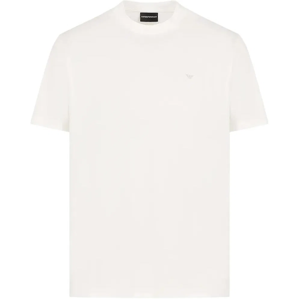 Футболка с логотипом Logo Patch Crewneck EMPORIO ARMANI, Ivory