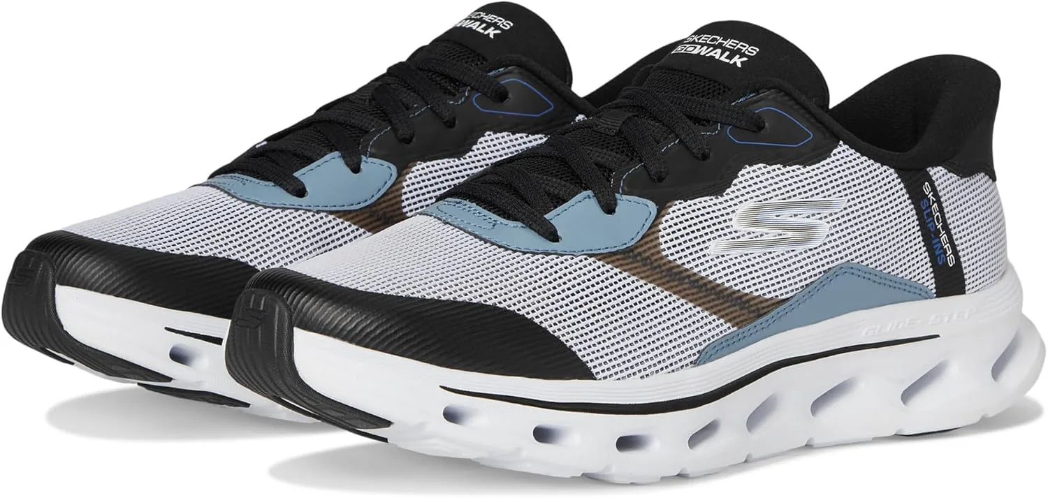 Мужские кроссовки Skechers Hands Free Slip-ins Go Walk Glide-Step 2.0 - Zac, белый/черный — фото 4