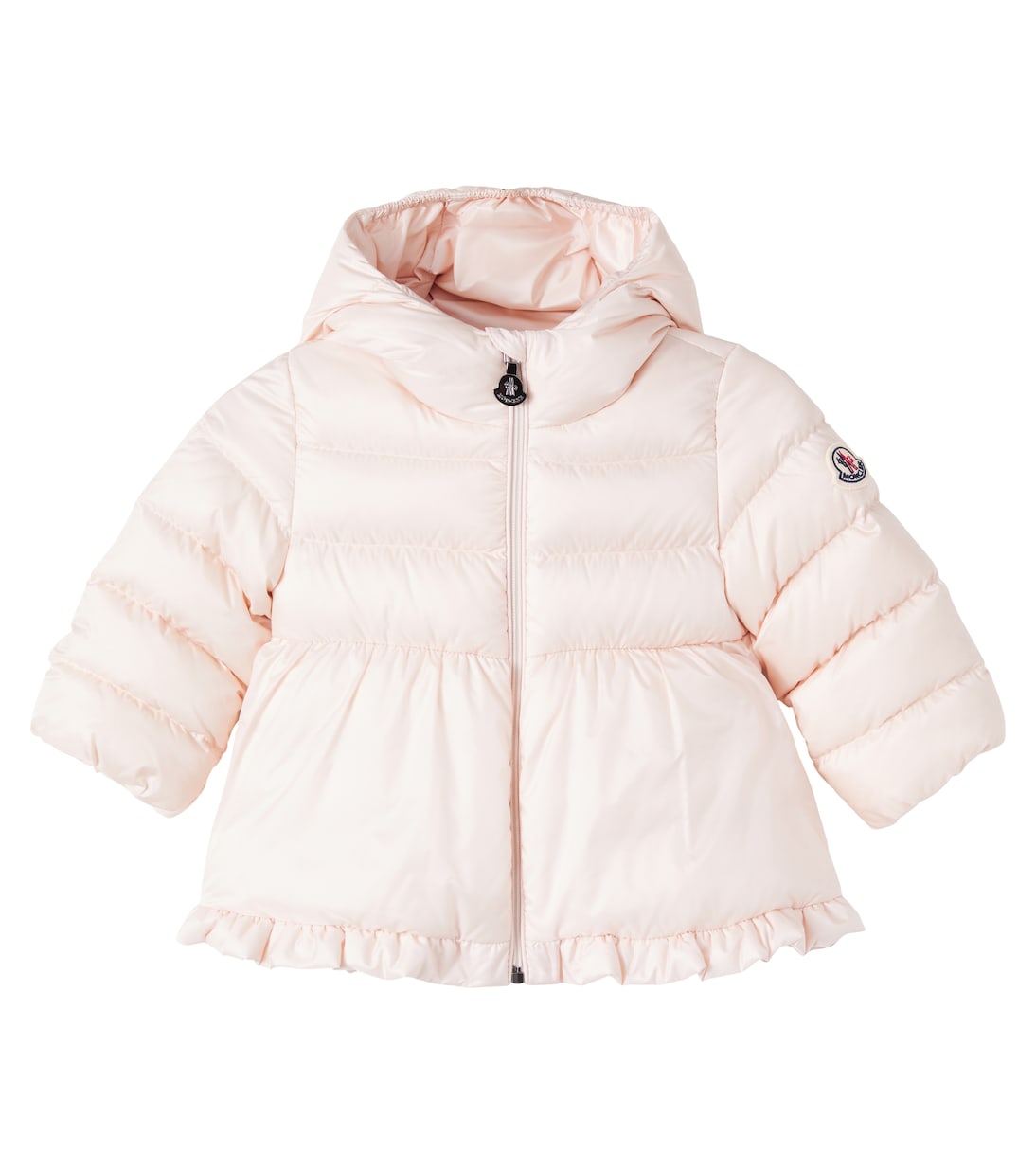 

Пуховик Baby Odile с оборками Moncler Enfant, Peach Pink
