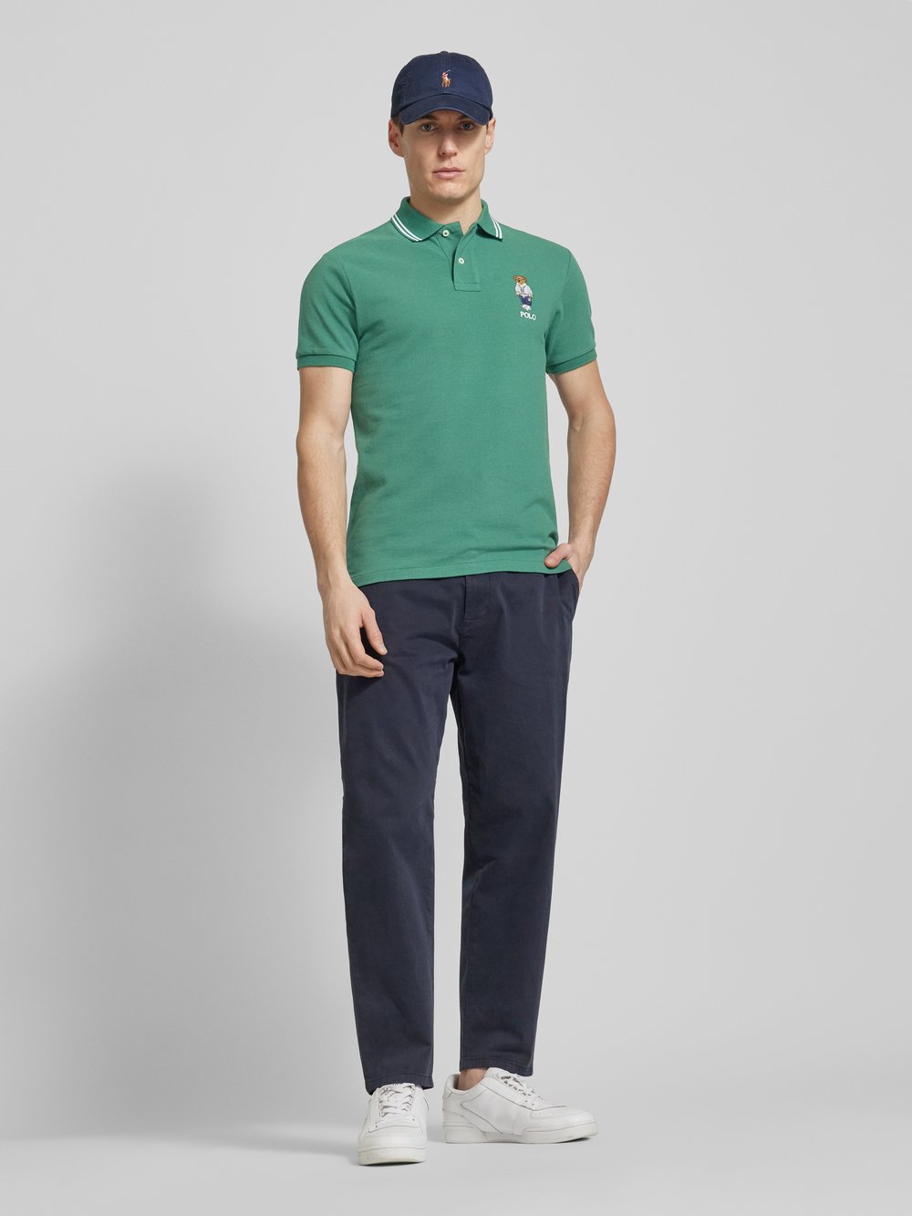 

Рубашка-поло облегающего кроя из чистого хлопка Polo Ralph Lauren, зеленый