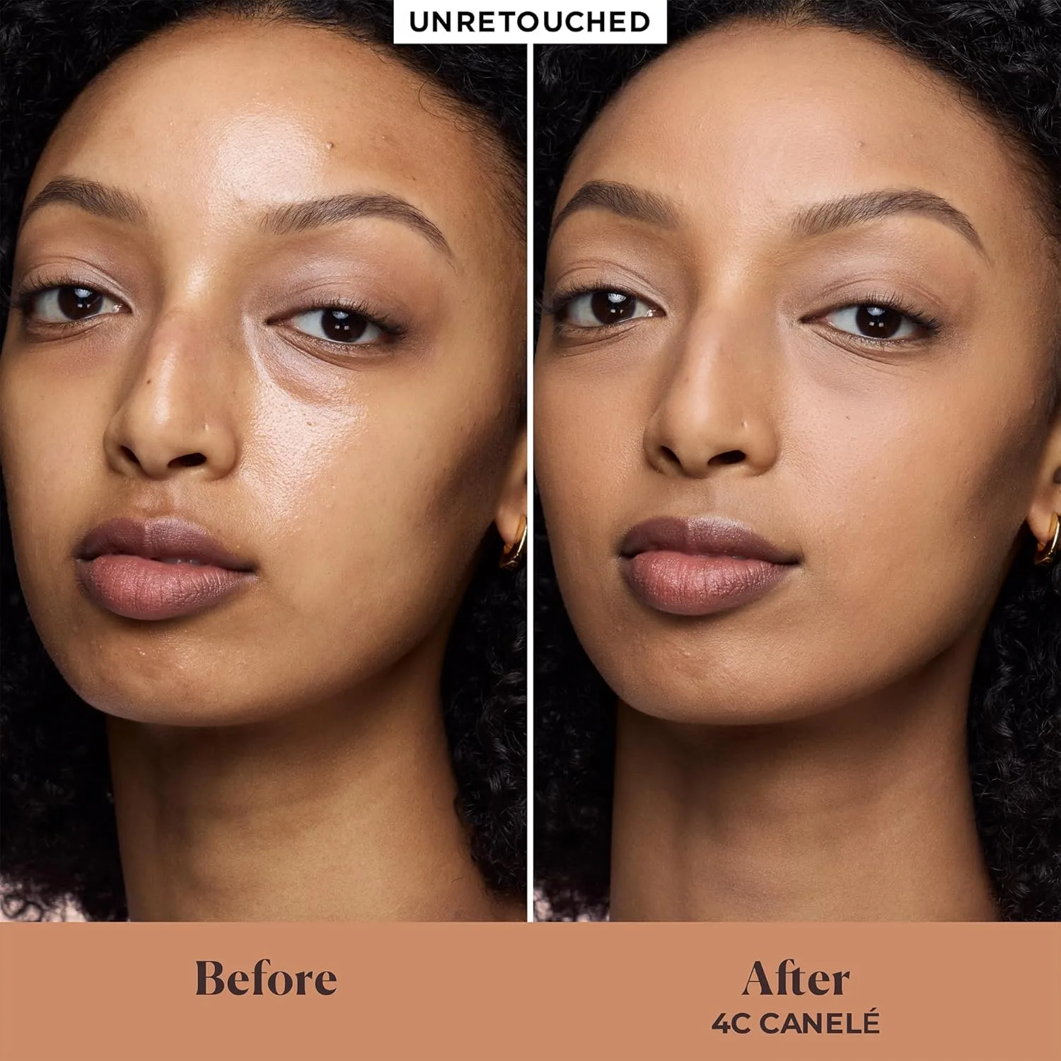 Laura Mercier Real Flawless Feather Matte Powder Foundation, полупрозрачное и среднее покрытие, 16 часов стойкости, контроль увлажнения и блеска, компактная пудра, с гиалуроновой кислотой, 4C Canelé - Medium with cool undertones — фото 3