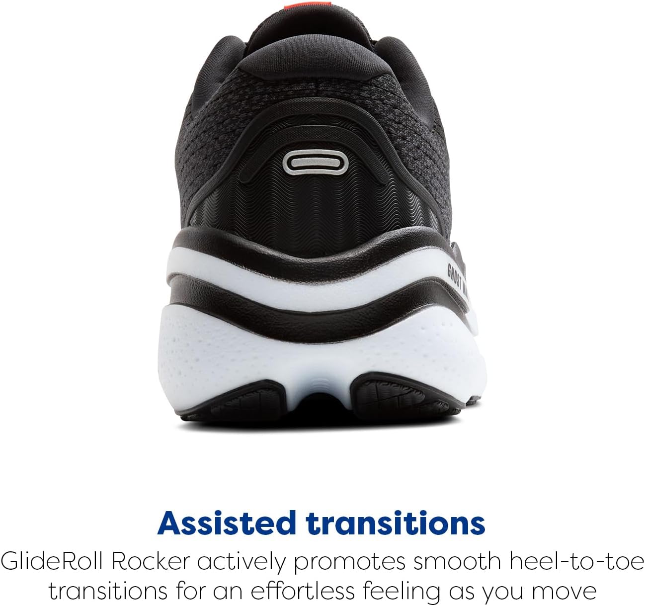 Мужские кроссовки Brooks Ghost Max 2 для бега и ходьбы, белый/черный/красный — фото 3
