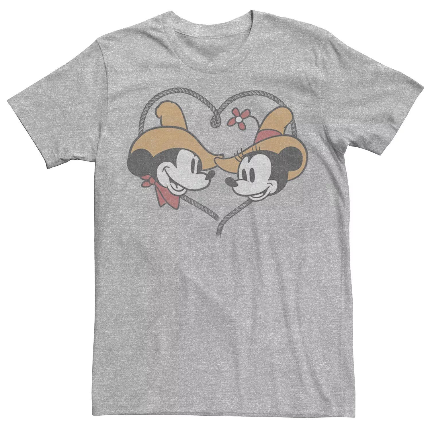 

Мужская ковбойская футболка с сердечком Disney Mickey And Friends Mickey & Minnie Licensed Character