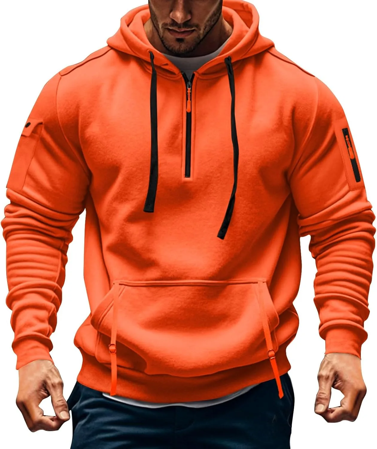 

GOFULY Zip Up Hoodies для мужчин Big And Tall флисовые тактические толстовки