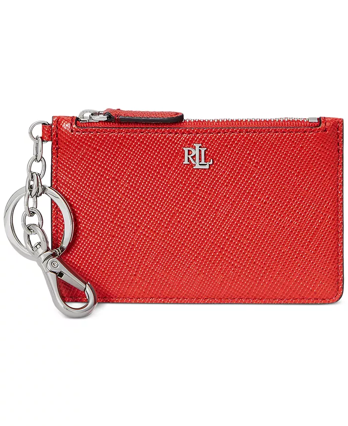 

Чехол для карт из текстурированной кожи на молнии Lauren Ralph Lauren, оранжевый