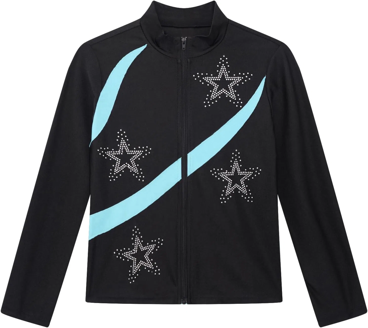 Детская куртка для фигурного катания с блестками Miaeowve Light Blue — фото 4
