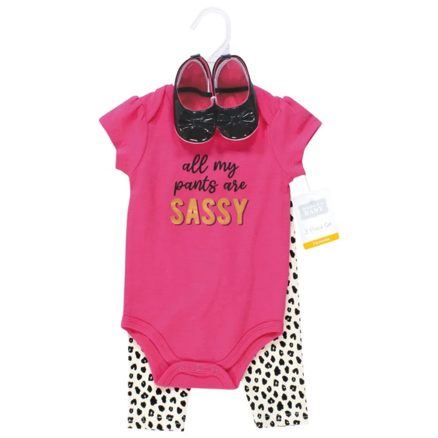 Хлопковый боди, брюки и комплект обуви Hudson Baby, Sassy Pants — фото 2