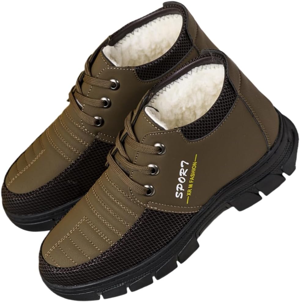 

Зимние мужские сапоги FmShi с мягкой подошвой, утолщенные, теплые, противоскользящие и прочные, подходят для активного отдыха, альпинизма и повседневной носки, кофейный