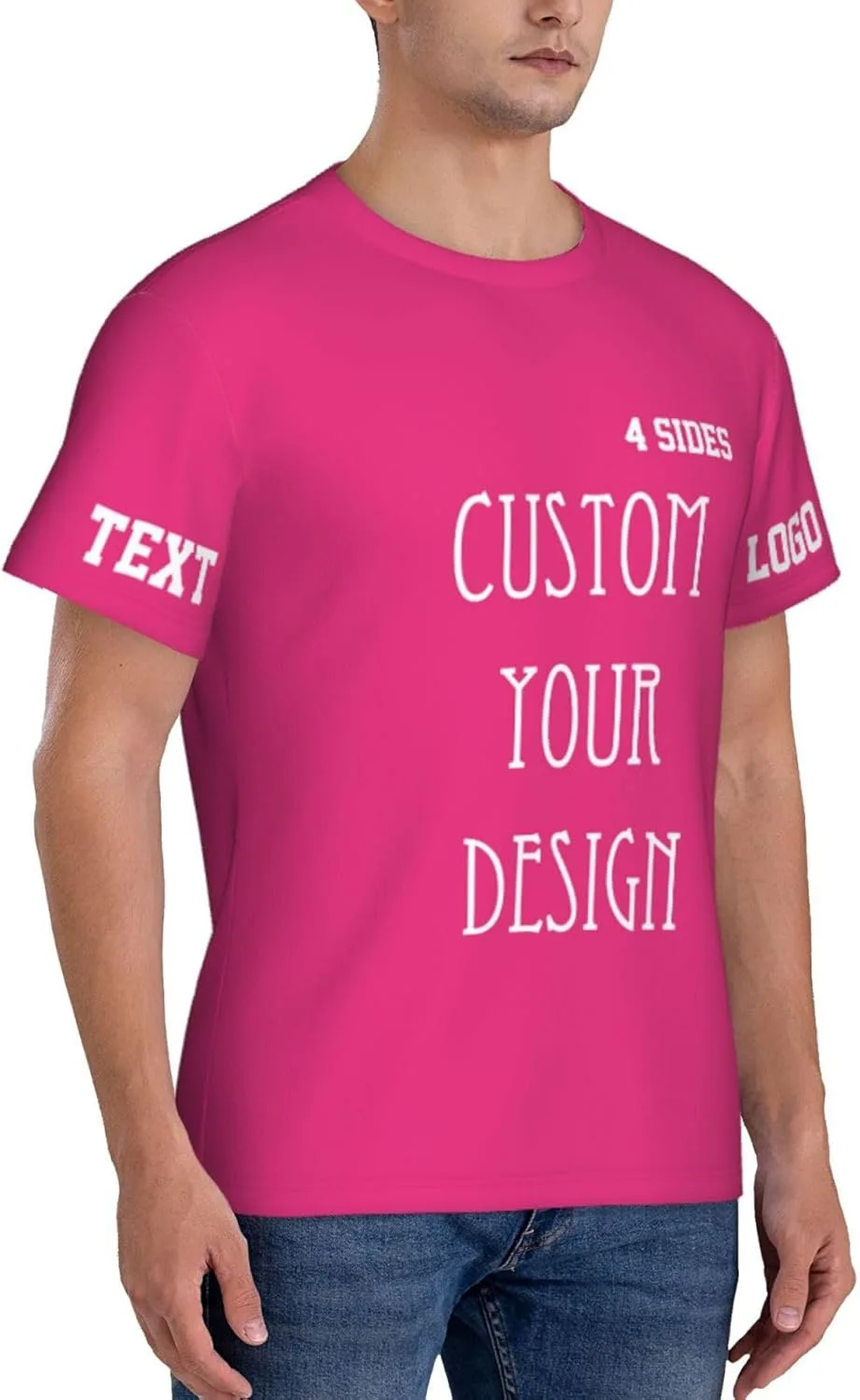 Футболка Custom T Shirts 4-Side Printable с логотипом — фото 4
