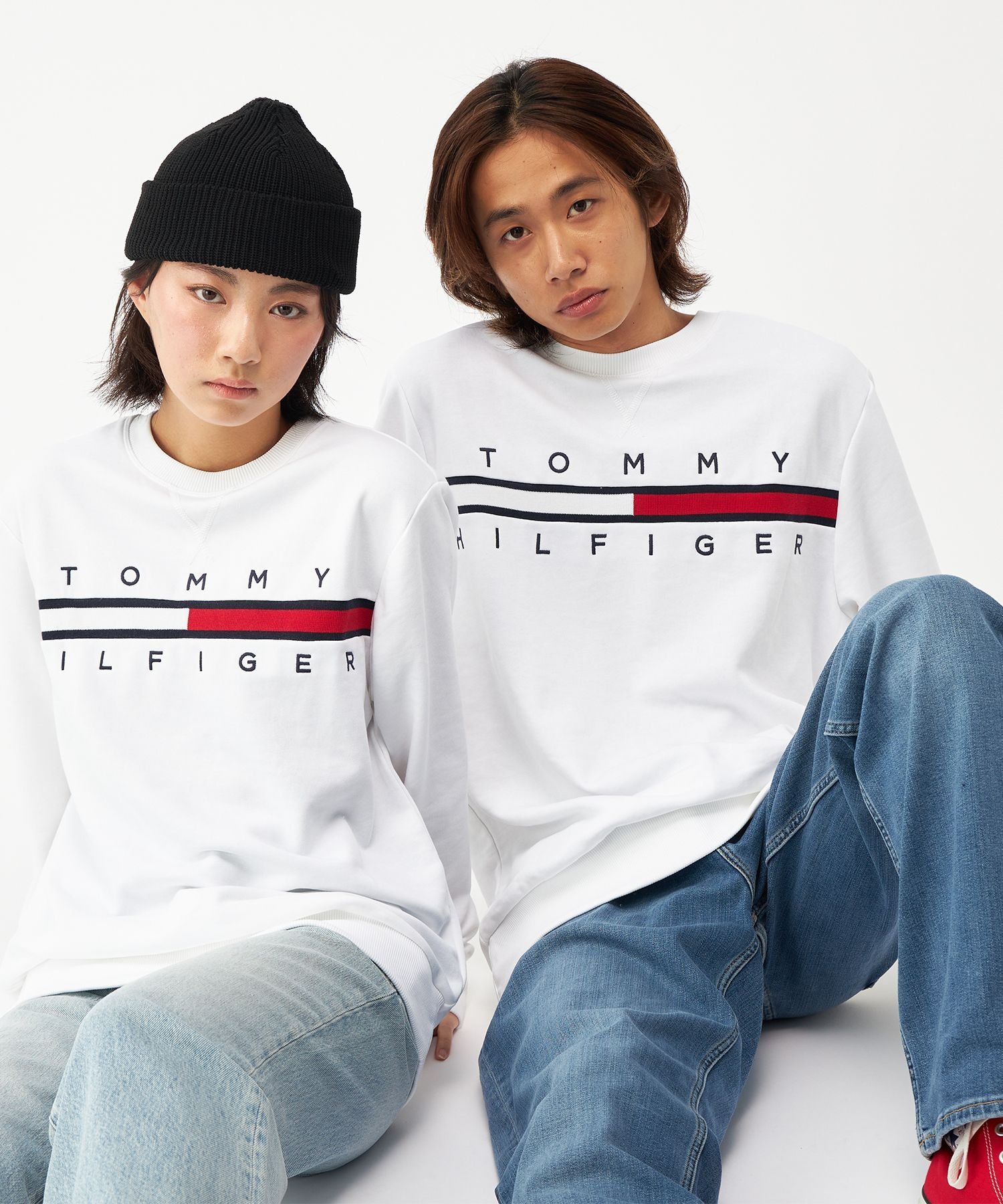 Футболка с длинным рукавом Chino из французской махровой ткани TOMMY HILFIGER, White YCF
