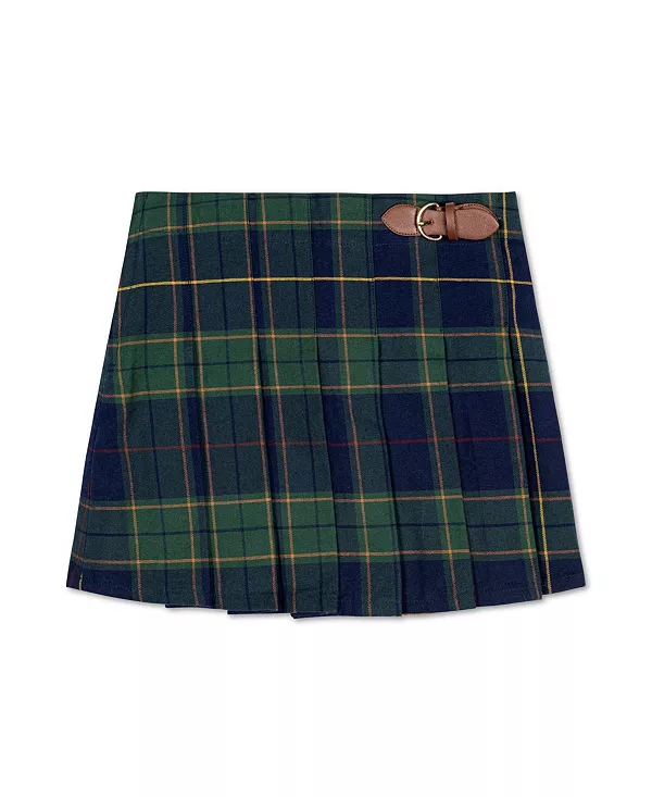 

Плиссированная юбка из органического хлопка для девочек с пряжкой - для малышек, детей постарше. Hope & Henry, синий