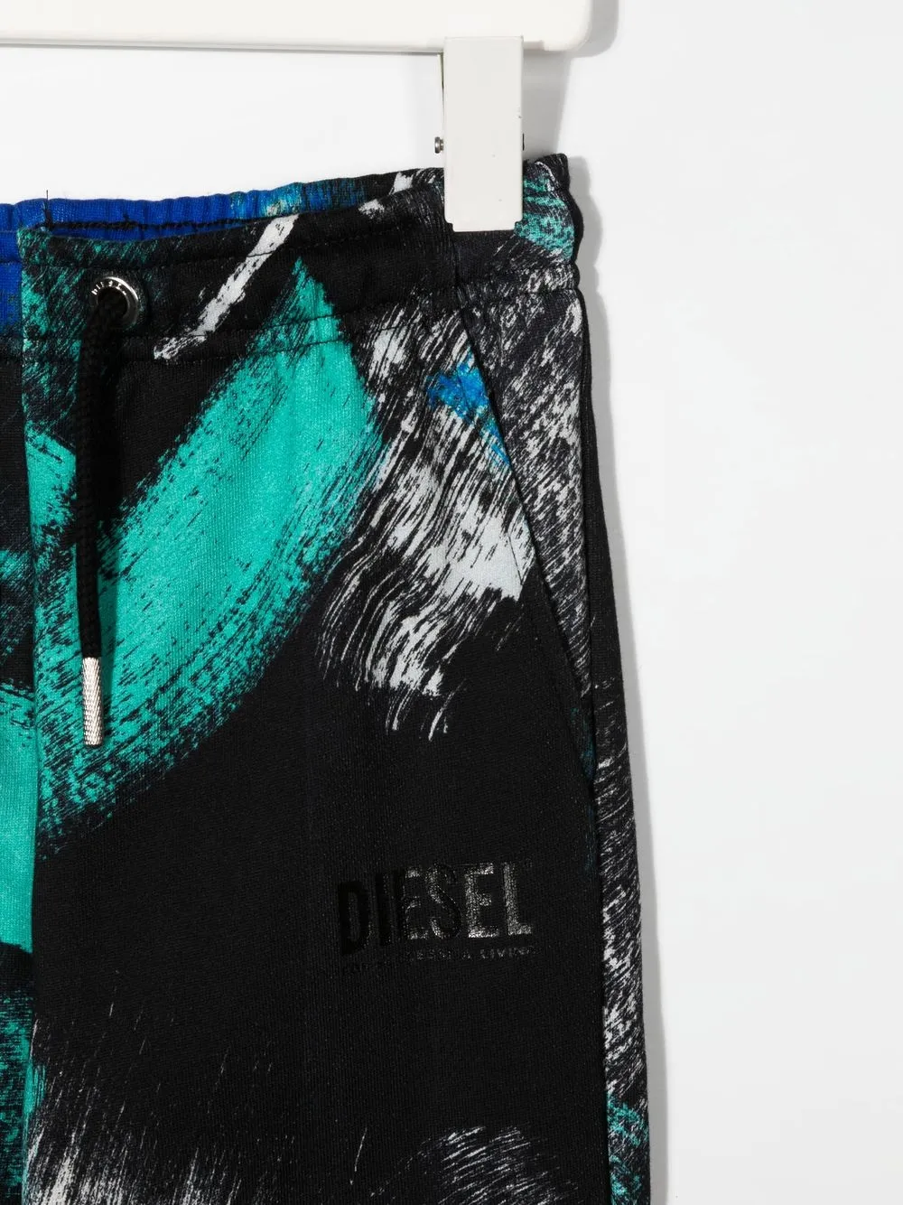 Брюки с кулиской и принтом тай-дай Diesel Kids, черный — фото 3