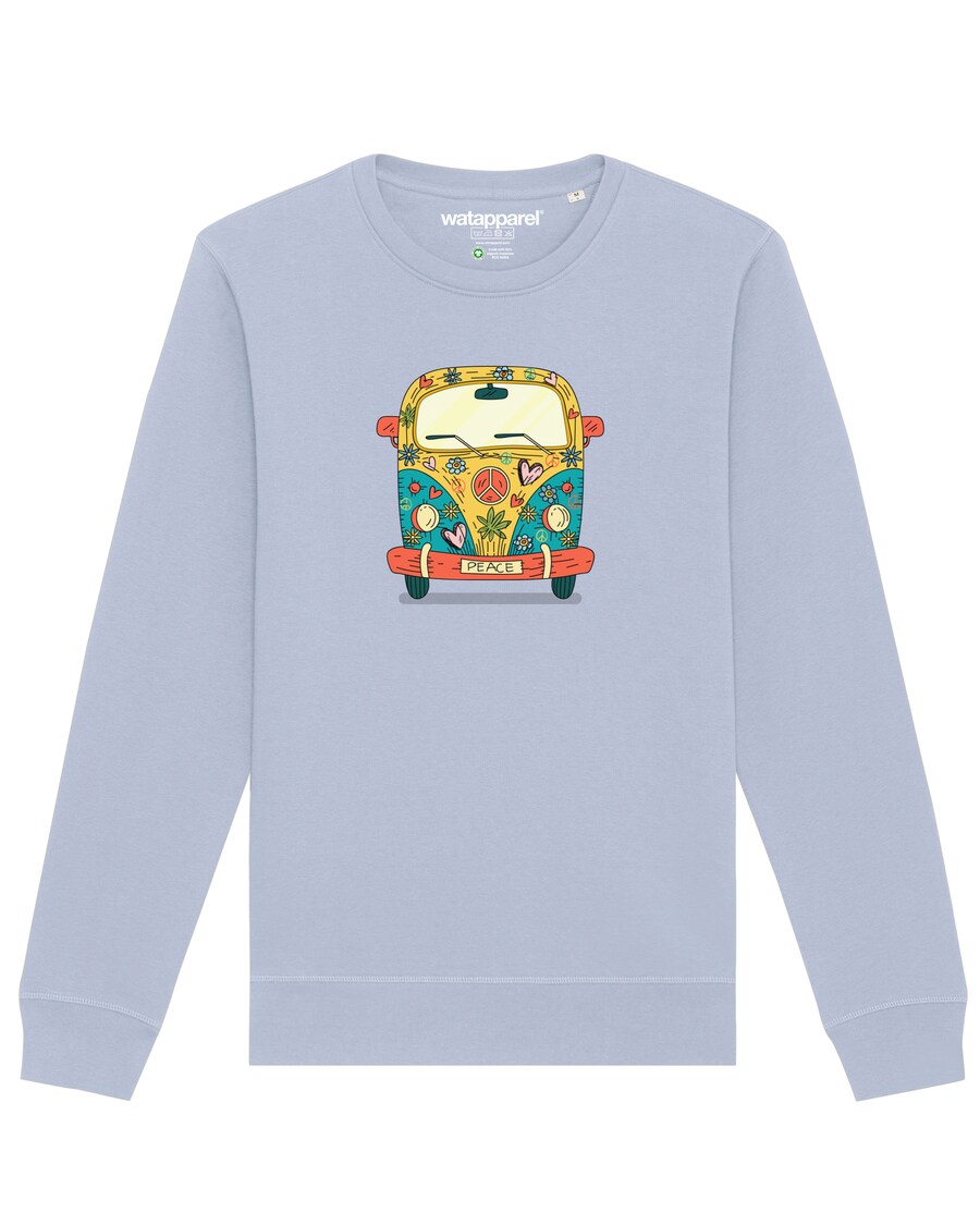 

Толстовка Watapparel Hippies Bus, светло-синий