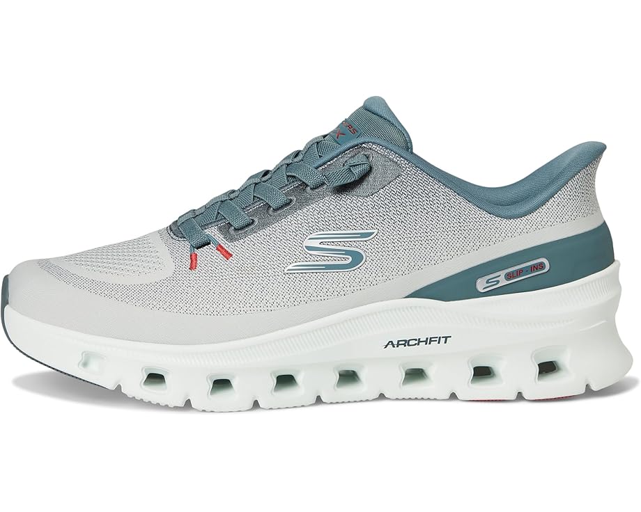Мужские кроссовки SKECHERS Arch Fit Glide-Step Pro Hands Free Slip-In, Light Gray/Blue — фото 4